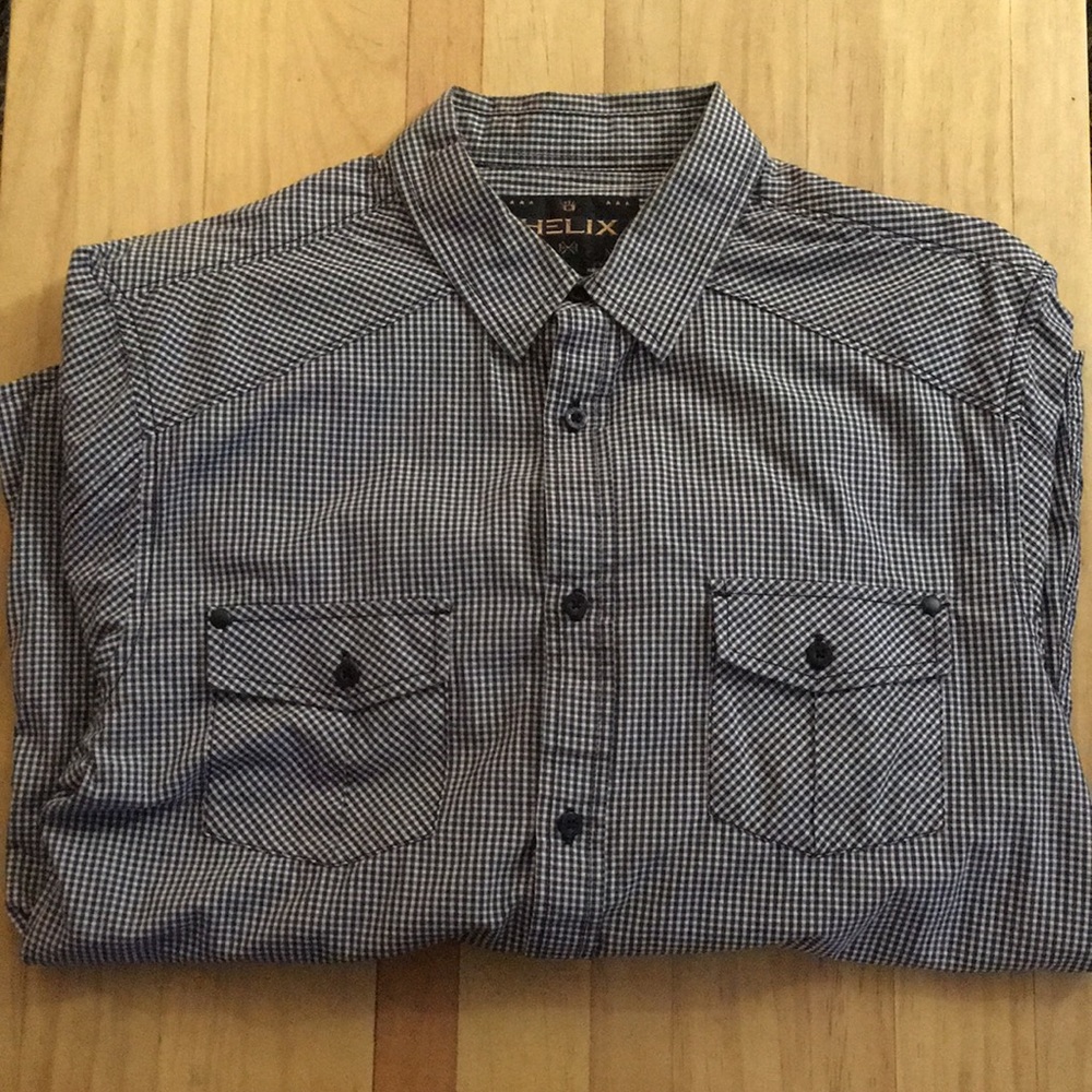 Helix checkered casual dress shirt